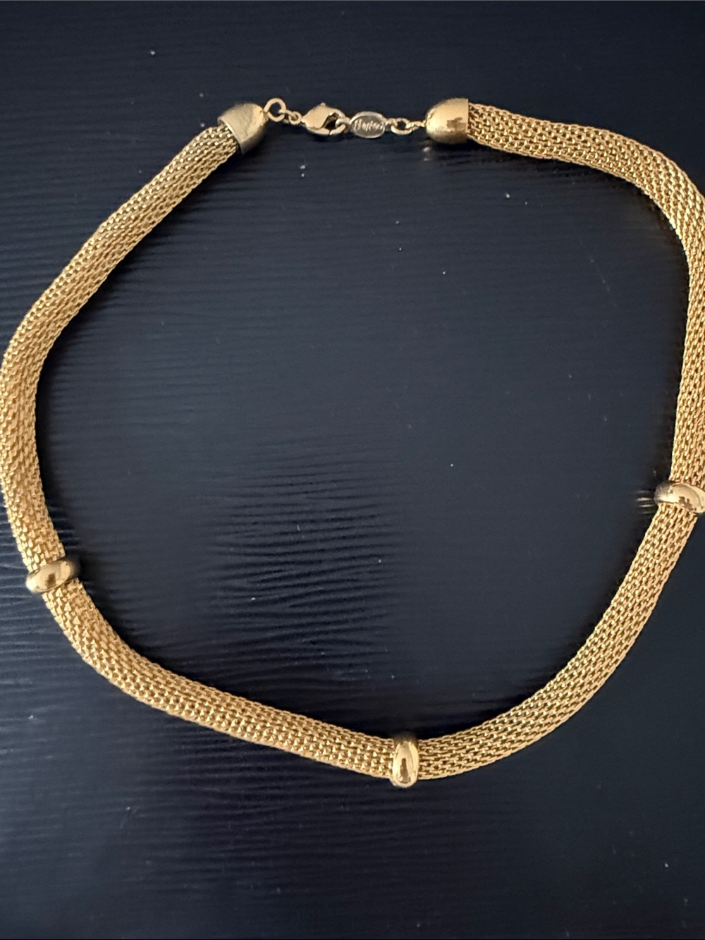 Vintage Signed Napier Rare Gold Mesh 18”